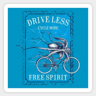 Drive less Cycle more Octopus cycling Sticker